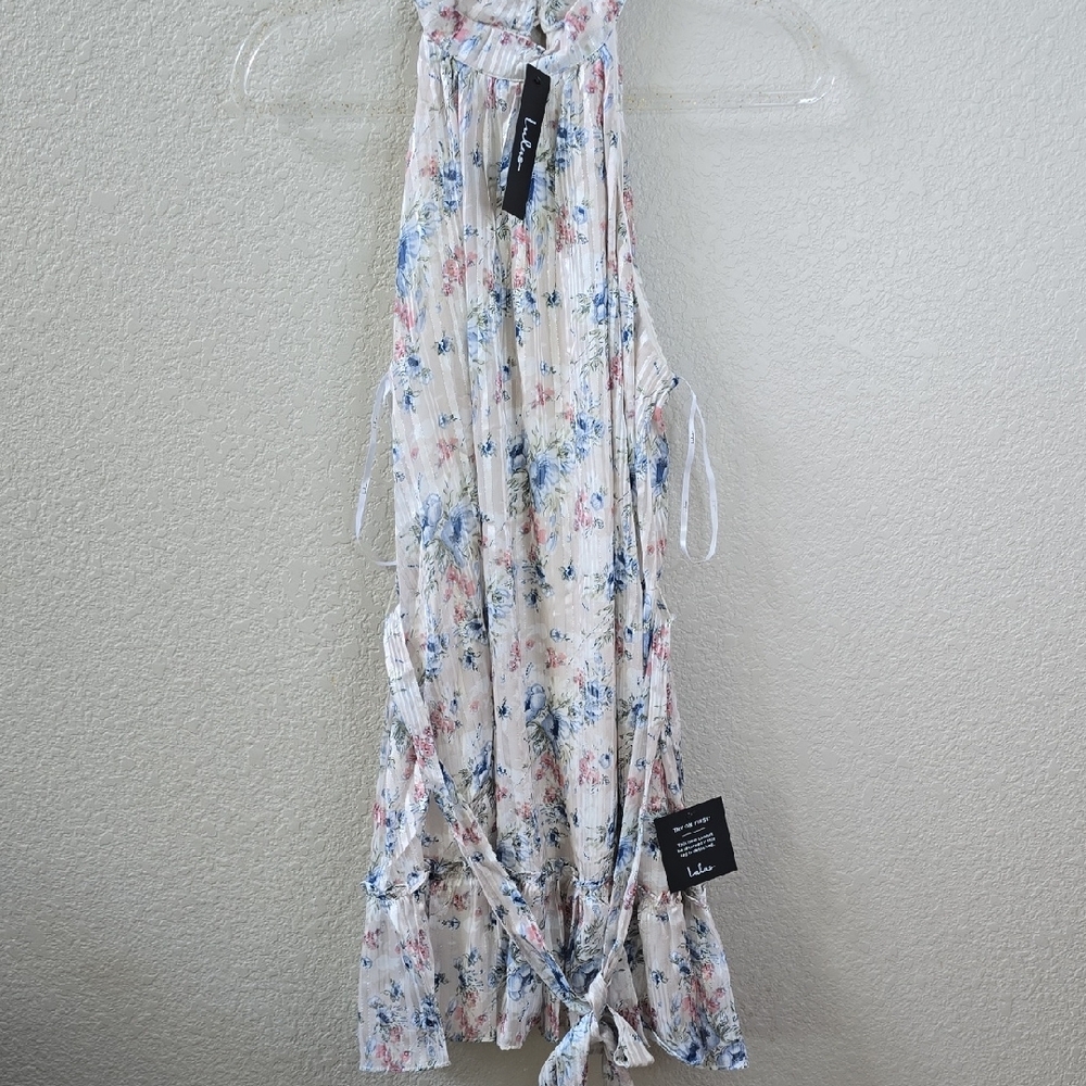 Lulu's Pastel Floral Halter Dress